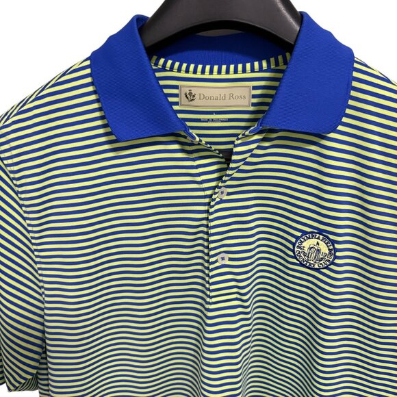 Donold Ross Golf Polo Shirt Mens Large Striped Olympia Fields Logo - Picture 4 of 6